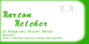 marton melcher business card