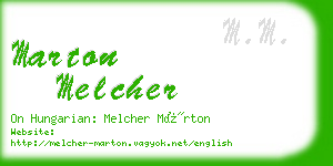 marton melcher business card